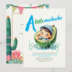Invitation Cute Fiesta Boy Baby shower Muchacho 5x7 Qualité