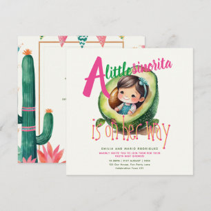 Invitation Cute Fiesta Girl Baby shower Señorita Qualité