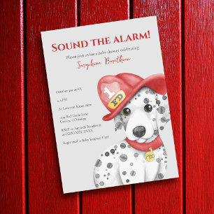 Invitation Cute Fire Fighter Baby shower dalmate