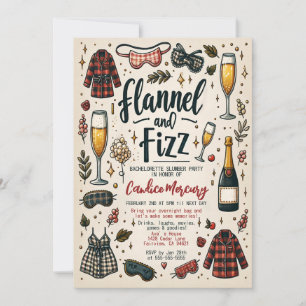 Invitation Cute Flannel et Fizz Stwood Bachelorette Party