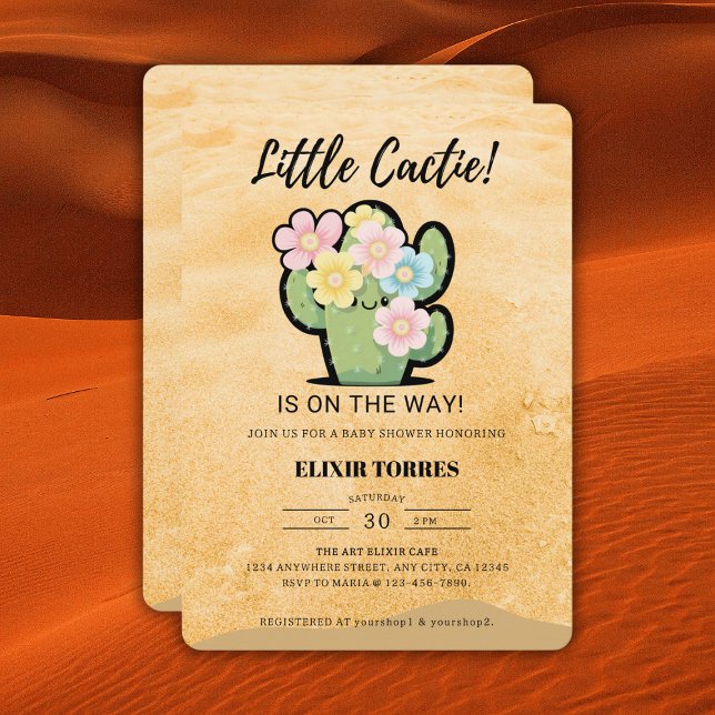 Invitation Cute Floral Little Cuctie Kawaii Baby shower (Créateur téléchargé)
