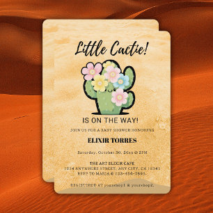 Invitation Cute Floral Little Cuctie Kawaii Baby shower