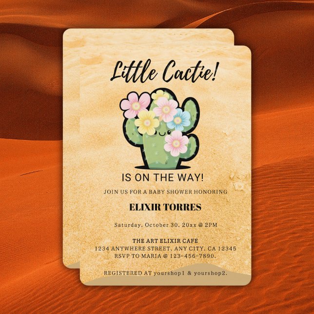 Invitation Cute Floral Little Cuctie Kawaii Baby shower (Créateur téléchargé)