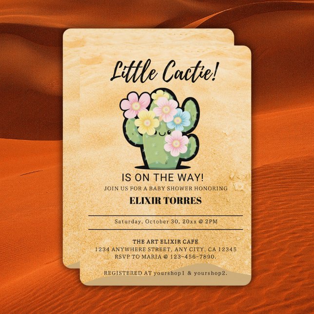 Invitation Cute Floral Little Cuctie Kawaii Baby shower (Créateur téléchargé)