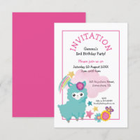 Cute Fluffy Llama Jeune Enfant Fête Anniversaire R