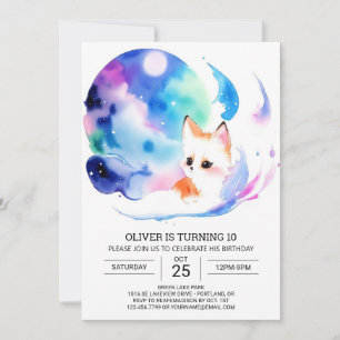 Invitation Cute Fox Adventure pour enfants Anniversaire
