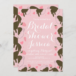 Invitation Cute fraise Chocolat Déchets Coeurs café