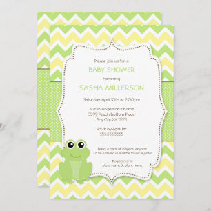 Invitation Cute Frog baby shower invitation, genre neutre