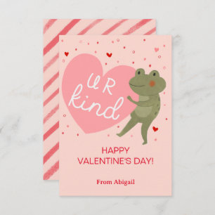 Invitation Cute Frog Kids Classroom Valentine Note Card