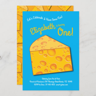 Invitation Cute Fromage Wedge Enfants 1er anniversaire fête