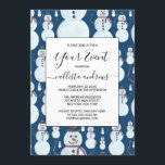 Invitation Cute Frosty Blue Snowman Motif d'aquarelle<br><div class="desc">Ce joli et artistique décor hivernal est parfait pour la saison des vacances. Il est décoré d'un motif d'aquarelle couleur bleu glacé, noir, orange et rouge bordeaux sur un arrière - plan bleu foncé. C'est adorable, doux, moderne et festif. Profitez de ce design original peint à la main par l'artiste...</div>