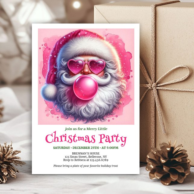 Invitation Cute Funny Santa Heart Glasses Christmas Invites (Cute Funny Santa Heart Glasses Christmas Invitation

)