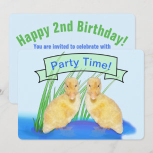 Invitation Cute Fuzzy Yellow Ducklings Anniversaire des enfan