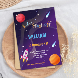 Invitation Cute Galaxy Thème pour les filles