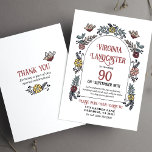 Invitation Cute Garden 90th Shower par la poste Anniversaire<br><div class="desc">Célébrez un jalon aussi précieux que les années qui passent en demandant à vos amis et à votre famille de se joindre à une douche par la demande de carte d'anniversaire! Une merveilleuse idée d'anniversaire pour ceux qui ne peuvent pas fêter avec une fête, cette faire-part de douche à carte...</div>