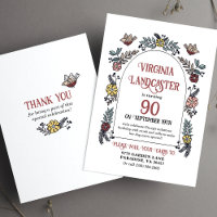 Cute Garden 90th Shower par la poste Anniversaire