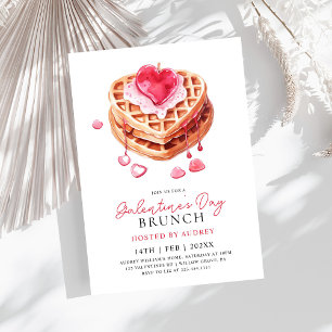 Invitation Cute gaufres Valentines Galentines Brunch