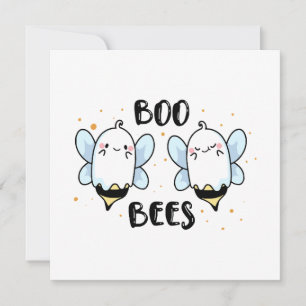 Invitation Cute Ghost Boo Bees - Funny Halloween sur blanc