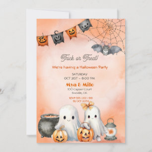 Invitation Cute Ghost Halloween 
