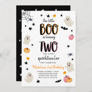 Invitation Cute Ghost Halloween 2e Anniversaire Fête Invitati