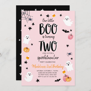 Invitation Cute Ghost Halloween 2e Anniversaire Fête Invitati