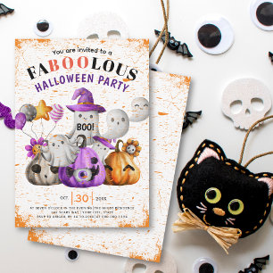 Invitation Cute Ghosts et citrouilles BOO Fête d'Halloween