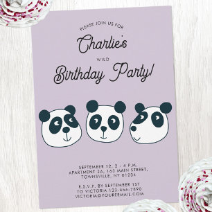 Invitation Cute Giant Panda Bear fête d'anniversaire