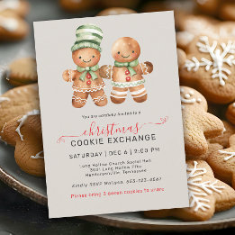 Invitation Cute Gingerbread Couple Cookie Exchange Party