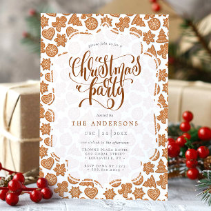 Invitation Cute Gingerbread Man Cookies Noël Party