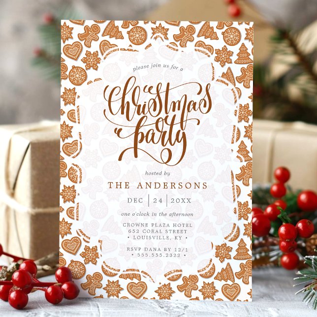 Invitation Cute Gingerbread Man Cookies Noël Party (Créateur téléchargé)