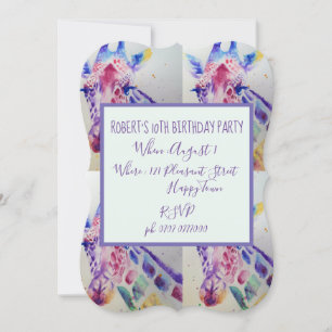 Invitation Cute Giraffe Zoo Animaux Enfants Anniversaire Invi