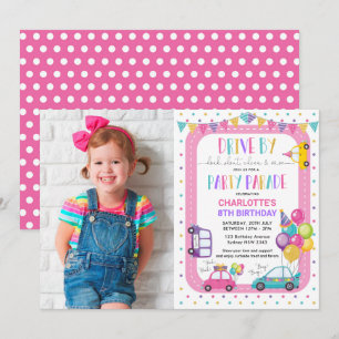 Invitation Cute Girl Drive Thrall Birthday Party