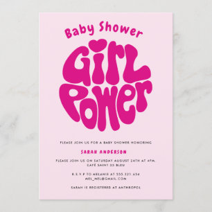 Invitation Cute Girl Power with Heart
