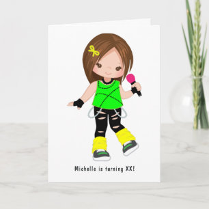 Invitation Cute Girl Rock Star Anniversaire Photo