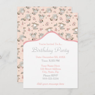 Invitation Cute Girls Lecture Livres Idées Cadeaux