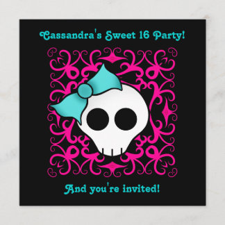 Invitation Cute gothic skull