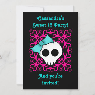 Invitation Cute gothic skull