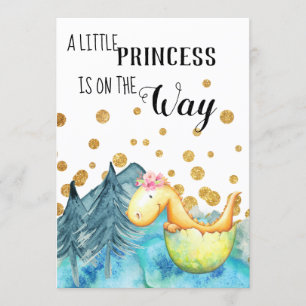 Invitation *~* Cute Green Dragon Hatching Baby Girl Show