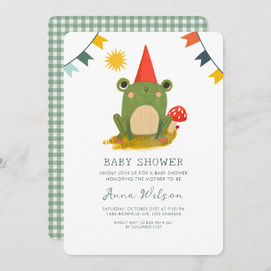 Invitation Cute grenouille Rouge casquette champignonCute Bab
