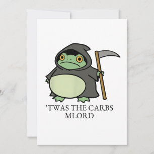 Invitation Cute Grim Reaper Frog – ’Twas the Carbs M’Lord