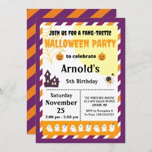 Invitation Cute Halloween Anniversaire de enfant Party Invita