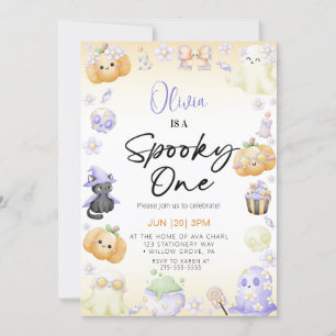 Invitation Cute Halloween Ghost 1st Boy Anniversaire