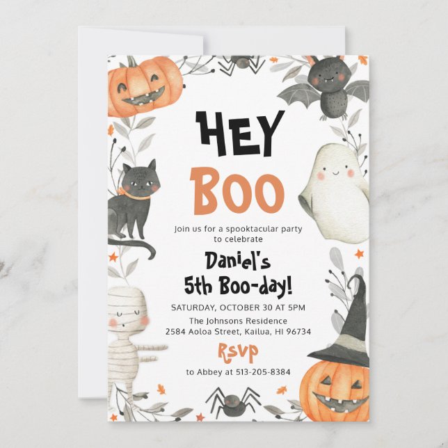 Invitation Cute Halloween Spooktacular Anniversaire Invitatio (Devant)