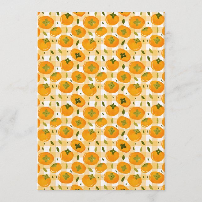 Invitation Cute Hand-Drawn Persimmons Seamless Pattern (Devant)
