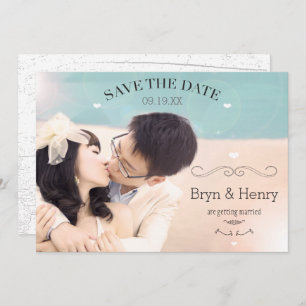 Invitation Cute Hearts Wavy Curvy Swirls Photo Enregistrer la