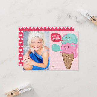 Invitation Cute Ice Cream Classe Enfants Valentine Photo