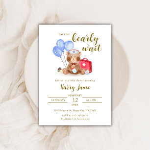 Invitation Cute infirmière docteur Teddy Bear Baby shower de