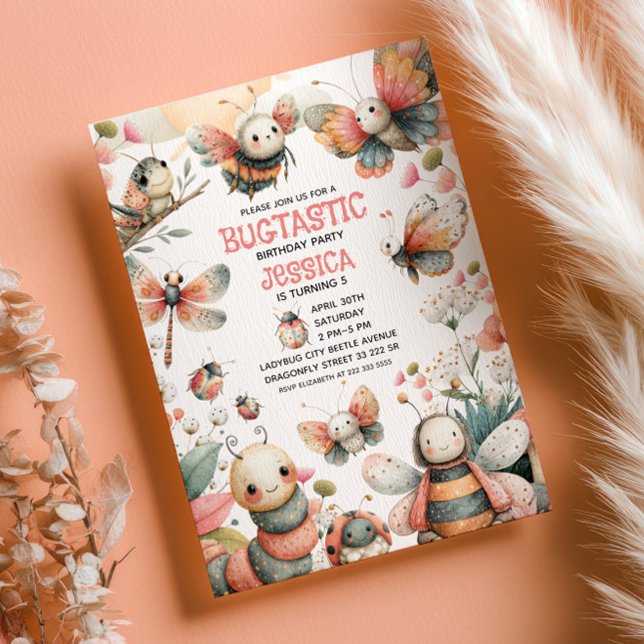 Invitation Cute Insects Bugtastic Festive Anniversaire de enf (Créateur téléchargé)