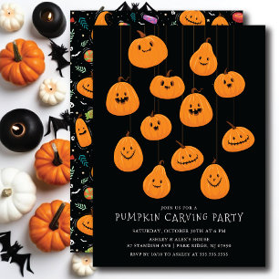 Invitation Cute Jack O'lantern Citrouille Carving Halloween