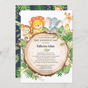 Invitation Cute Jungle Animaux Baby shower par Mail Safari Bo